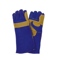 Термостойкие голубые рабочие сварочные перчатки из коровьей спилковой кожи LC2023A