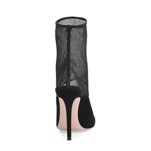 Ultimi Modelli di Scarpe Estive e Primaverili da Donna con Tacco Alto, Stivali Sexy con Tacco a Spillo, Stivaletti in Rete con Punta a Spillo Neri - Product Image 4