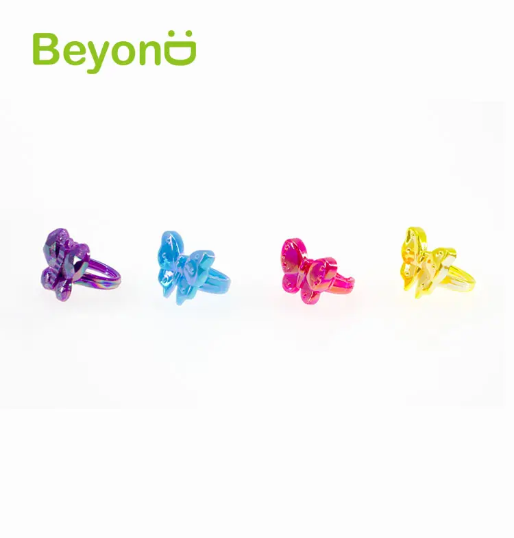 Party favor Children finger ring plastic toy ring butterfly ring