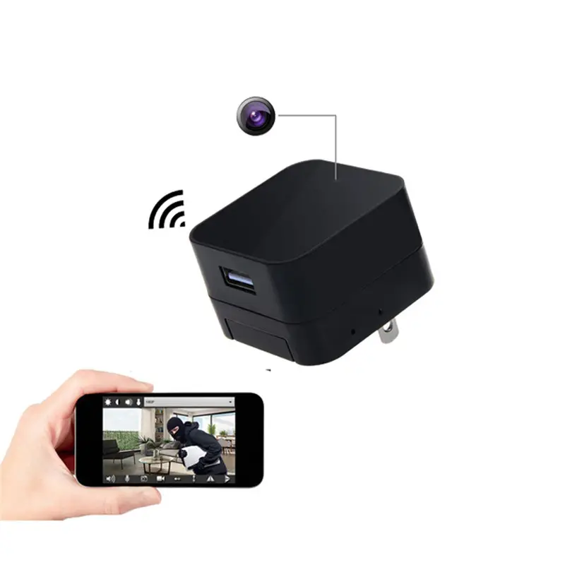 Caméra de surveillance anti-espion avec chargeur USB, kit de sécurité domestique sans fil