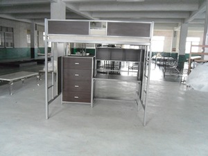 Loteng Sekolah Baja Kayu Ukuran Penuh Queen, Tempat Tidur Kembar dengan Kabinet dengan Meja dengan Lemari Tempat Tidur Susun Universitas