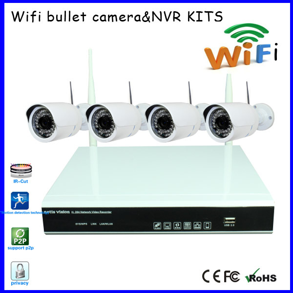 4 дорога NVR беспроводная камера костюм 1 стол NVR четырех bullet камер