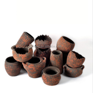 Macetas Retro de cerámica roja para exteriores, para el hogar, jardín, plantas <span class=keywords><strong>suculentas</strong></span> usadas <span class=keywords><strong>con</strong></span> soporte esmaltado de flores/planta verde, venta al por mayor - Product Image 1