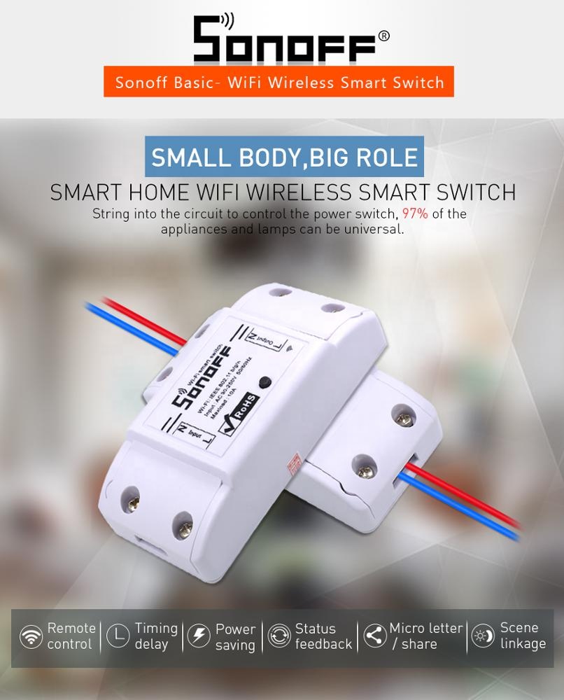 Базовый Wi-Fi переключатель Itead, «сделай сам», беспроводной пульт дистанционного управления, Модуль Автоматизации умного дома Domotica, контроллер, работает с поддержкой Alexa OEM