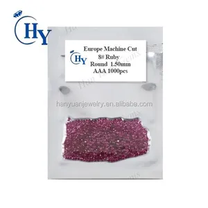 wholesale small szie ruby 8# dark red round gem cut synthetic corundum stone