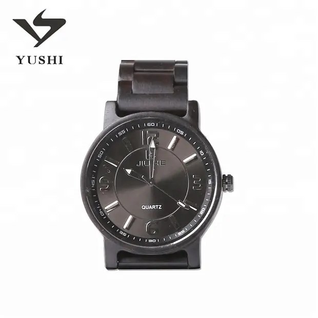 2018 wholesale fashion luxury custom brand Men's Japan movement quartz Luminous Ebony Wood Watch