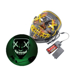Halloween Costume Đảng Trang Trí Phụ Kiện Creepy Nhựa Phát Sáng 4 Chế Độ LED Mặt Nạ - Product Image 5