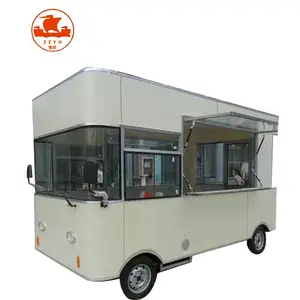 Truk Makanan Listrik, Trailer MAKANAN TRUK Dapur untuk Dijual Eropa Minuman Ringan Ponsel Dapur Keranjang Makanan Stainless Steel