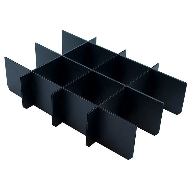 8 H Fächer Schwarz PP Well Kunststoff Teiler Correx Box Divider Partition