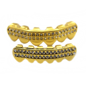 Gioiello per il corpo Hip Hop con denti di strass ghiacciati con denti in alto e in basso - Product Image 1