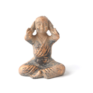 Matériau de résine antique couleur Trois Sages Moines Rien Entendu, Ne Voient Pas Le Mal, Ne Parlez Pas Mal petit bébé moine statue - Product Image 3