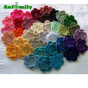 Fiori decorativi colorati in cotone all'uncinetto fatti a mano per <span class=keywords><strong>orecchini</strong></span> affascinanti - Product Image 2