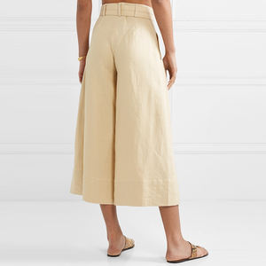 Nuovo Top corto di <span class=keywords><strong>lino</strong></span> a schienale aperto di moda con <span class=keywords><strong>pantaloni</strong></span> larghi Set due pezzi - Product Image 2