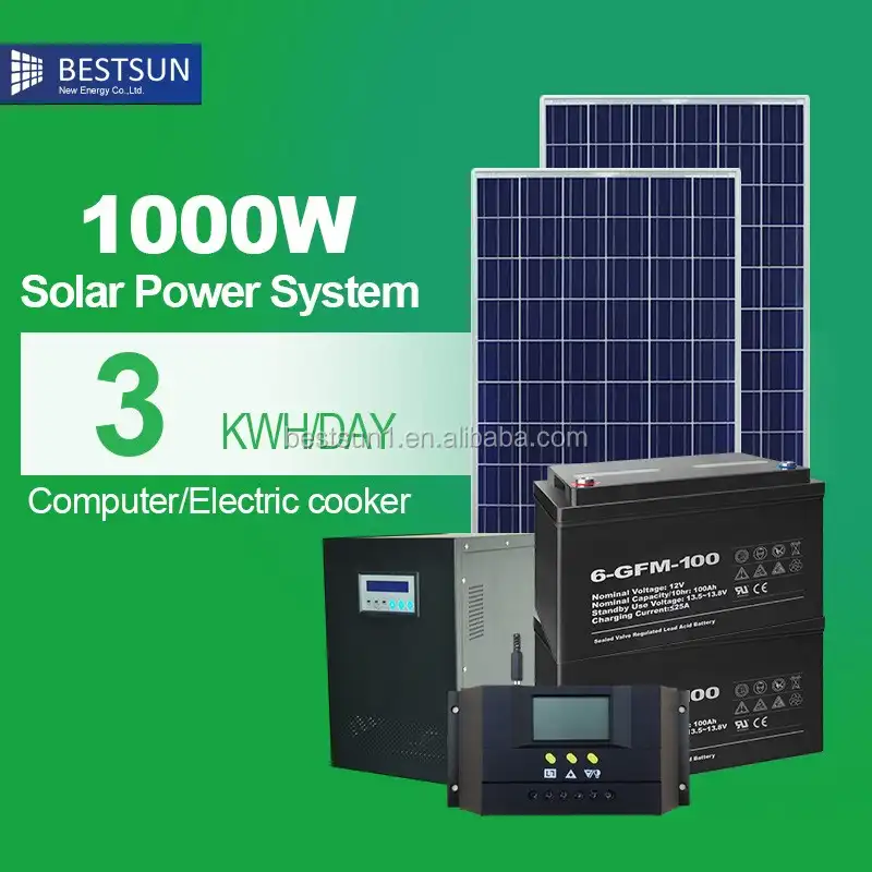 Bestsun عالية الكفاءة مولد كهربائي 1KW 4kw نظام الطاقة الشمسية لتكلفة نظام الطاقة الشمسية المنزلية