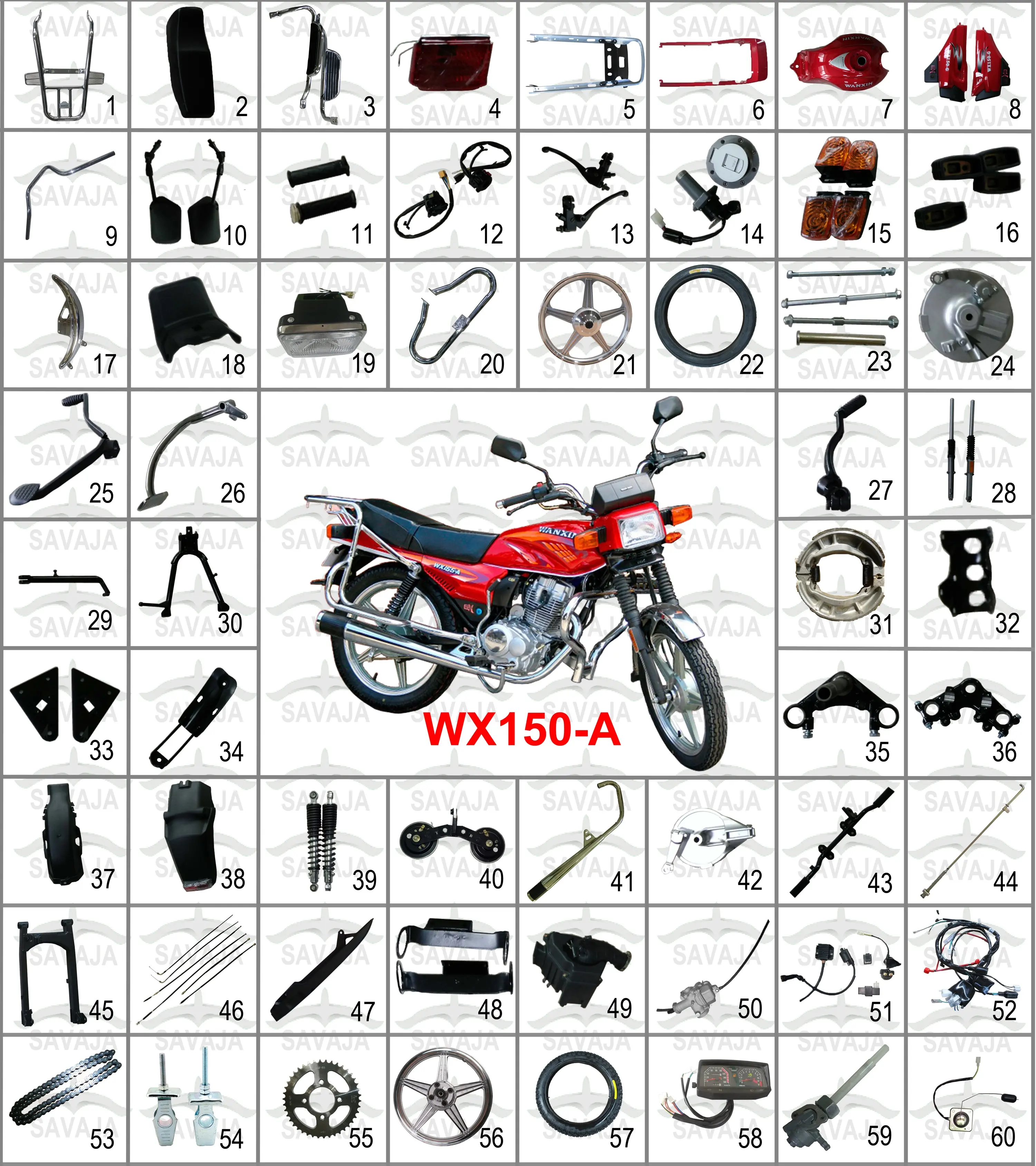 SAVAJA SPARE PARTS MOTORCYCLE SPARE PARTS FOR WY CGL WANXIN