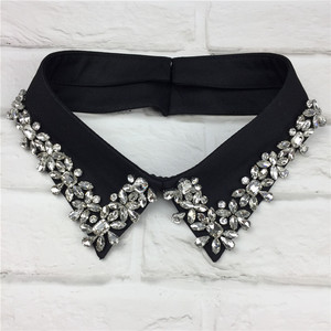 Wilde Kleine Nep Kraag Nieuwe Afneembare Blouse Half Shirts Elegante Mode Vrouwen Nep Kraag Met Strass - Product Image 3