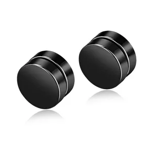 New Arriving Hot Sale Magnet Clip On Ear Jewelry Korean Earrings Non Piercing Round Magnetic Earrings For Men And Women