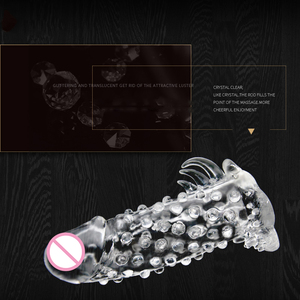 Hochwertige Kristall weiche bequeme Dildo vergrößerung Sexspielzeug männlich wieder verwendbare Drachen Penis Ärmel Kondom - Product Image 3