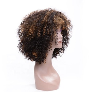 Factory Wholesale <strong>Headband</strong> <strong>Wig</strong> Short Mix Brown with Light Brown Afro Kinky Curly <strong>Wig</strong> Synthetic Hair <strong>Wigs</strong> for Black Women - Product Image 2