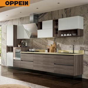For OPPEIN <strong>White</strong> Wood Grain Color <strong>Kitchen</strong> Cabinets Set Low Price with Sink Faucet Hinge Drawer Slide Drawer Basket <strong>Accessories</strong> - Product Image 2