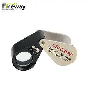 FW-030 Triplet Lens 10X 20X 30X UV Lighted Jewelry Magnifier Led Loupe for Diamond