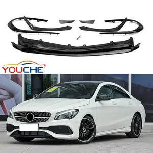 Ar do amortecedor dianteiro de splitter lip canards para Mercedes classe CLA W117 2017-2018 8 pçs/set ABS frente splitter