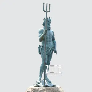 户外艺术希腊神话人物雕塑青铜波塞冬雕像