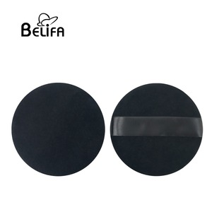 Belifa Marque Privée Personnalisée Oem 4 "Large Noir 100% Pur Coton Maquillage Houppette Libre - Product Image 1