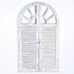 Shabby Chic French Country Distressed Wood Mirror With Shutter - Product Image 2