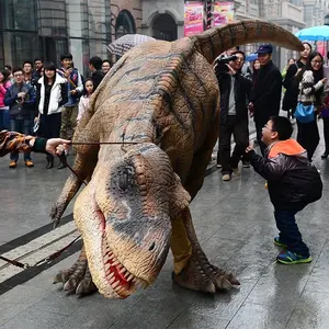 Dino şehir için kapalı ve açık dinozor t rex kostüm yetişkin