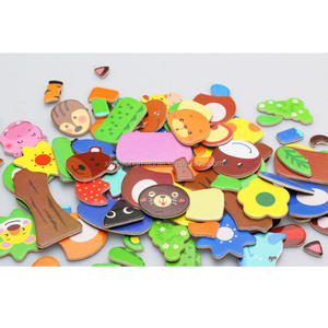 Rompecabezas de madera multifunción para niños, tablero magnético de dibujo, <span class=keywords><strong>pizarra</strong></span>, juguetes educativos de aprendizaje - Product Image 5