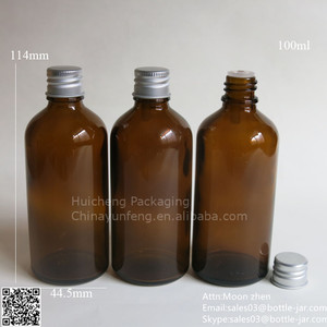 100 ml ámbar botella de cristal del aceite de oliva con el casquillo de aluminio al por mayor - Product Image 1