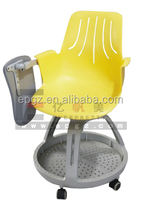 Chaises en plastique chaudes pour l'école, chaise de salle de classe avec roulettes, mobilier scolaire, table et chaise