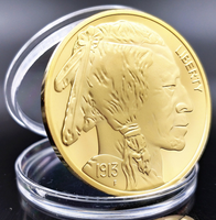 Réplica de moneda de oro de búfalo de América