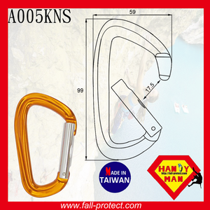 คาราไบเนอร์แบบตรง อลูมิเนียม สำหรับปีนเขา ชนิด D รับน้ำหนักได้ 25 กิโลนิวตัน - Product Image 4