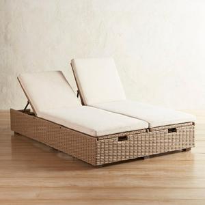 <span class=keywords><strong>Chaise</strong></span> longue <span class=keywords><strong>de</strong></span> plage double places en rotin tissé au <span class=keywords><strong>bord</strong></span> <span class=keywords><strong>de</strong></span> la piscine extérieure - Product Image 3