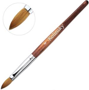 Pincel de Uñas Acrílico con Mango de Madera de Caoba con Forma Ovalada y Puntas Rizadas, Calidad Profesional, 100% <span class=keywords><strong>Kolinsky</strong></span> Puro - Product Image 2