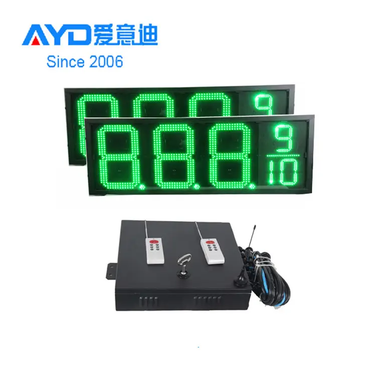 RF Remote Control Gas Station Ultra Brightness Waterproof LED Fuel Price Display Sign
