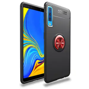 Saiboro capa de celular de metal tpu, anel de apoio de celular à prova de choque para samsung galaxy a7 2018