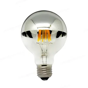 Globe filament led half chrome mirror bulb g80