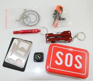 Kit de survie 6 en 1, kit d'équipement d'urgence SOS pour l'extérieur avec boîte en étain pour le camping, la randonnée, les voyages, l'escalade et les aventures - Product Image 3