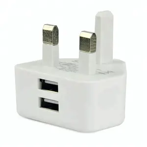 Blanco CE RoHS aprobado Reino Unido cargador móvil Reino Unido Plug 3 Pin cargador de adaptador USB