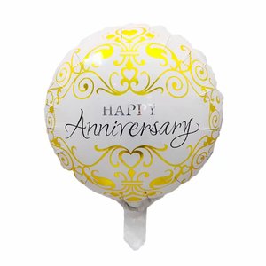 Globo Redondo de Helio de 18 Pulgadas con la Leyenda 'Feliz Aniversario' para Decoración de Fiestas de Cumpleaños y Bodas - Product Image 4