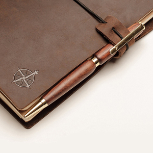 Tùy chỉnh chính hãng Da Tạp Chí cổ điển phong cách cổ điển du lịch bơm lại bằng văn bản nhật ký máy tính xách tay - Product Image 5