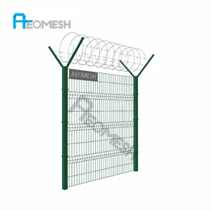 AEOMESH modern fence gate design iron fence netting mesh fence for railway