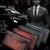 Handgemaakte Alligator Lederen Rits Rfid Lange Portemonnee, Business Hand Clutch Telefoon Houder