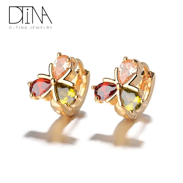 DTINA 18k Gold Jewelry Wedding Free Earrings Samples Crystal Hoop Earrings
