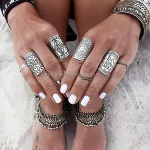 High Quality Indian Textured <strong>Ring</strong> Antique Metal <strong>Boho</strong> <strong>Ring</strong> Big Stone <strong>Ring</strong> - Product Image 1
