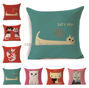 Gatos cartón diseño 45*45 cm 3D digital impreso funda de cojín fundas de almohada - Product Image 1