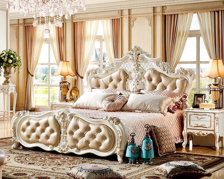 Cheap European bedroom furniture pink princess bed
